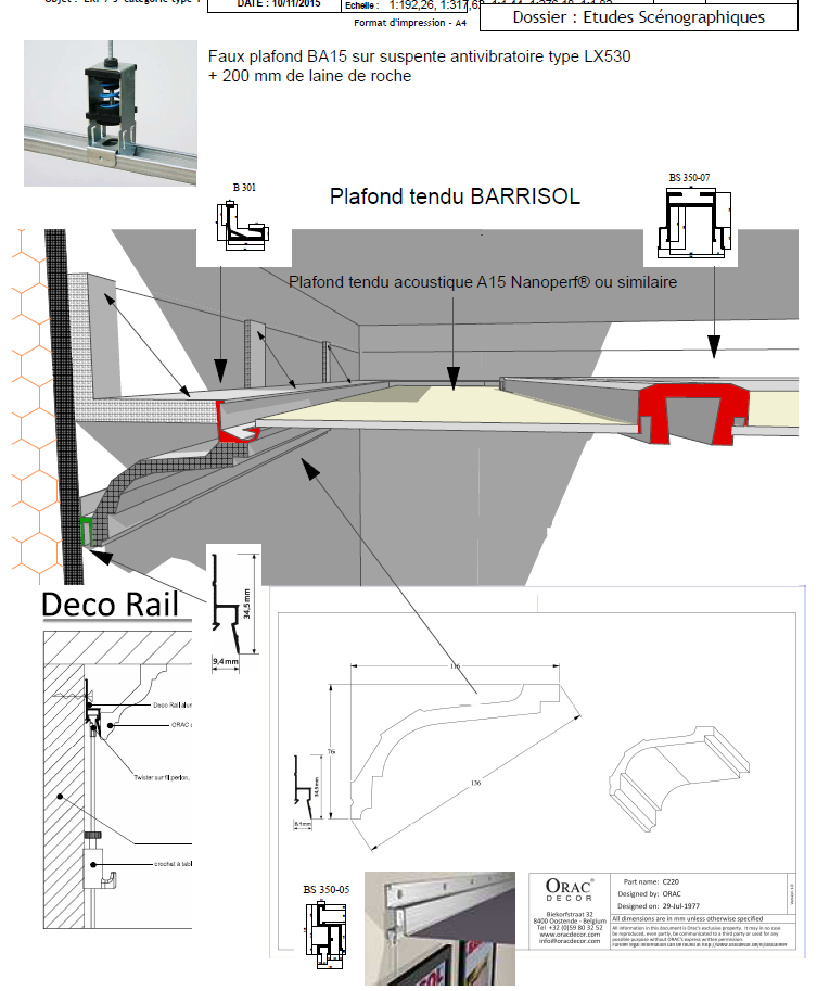 détail de plafond tendu acoustique - Nanoperf