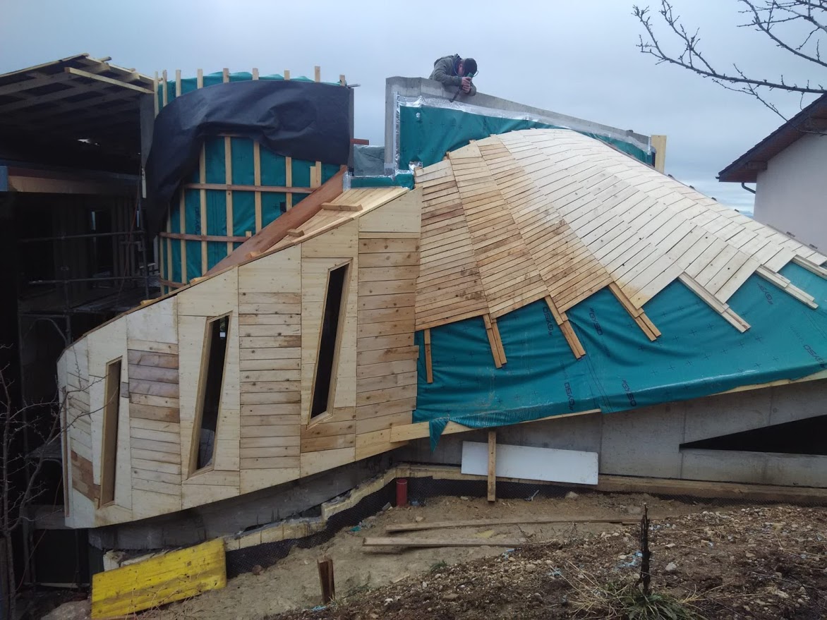 charpente bois à double volige pour ventilation de toiture froide